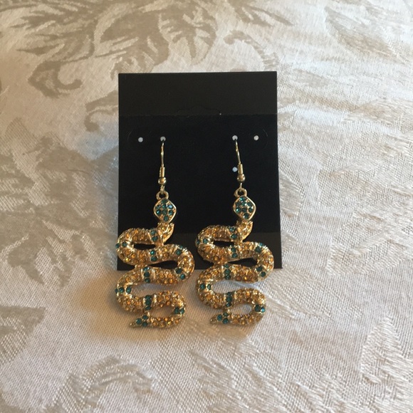 Rhinestone snake earrings - Picture 8 of 8